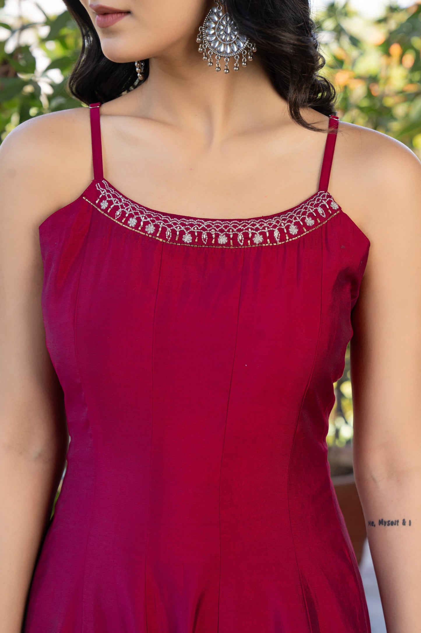 Crimson Royale Anarkali Set