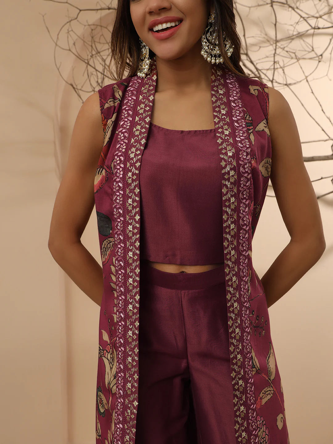IRA- MAROON FUSION COORD SET