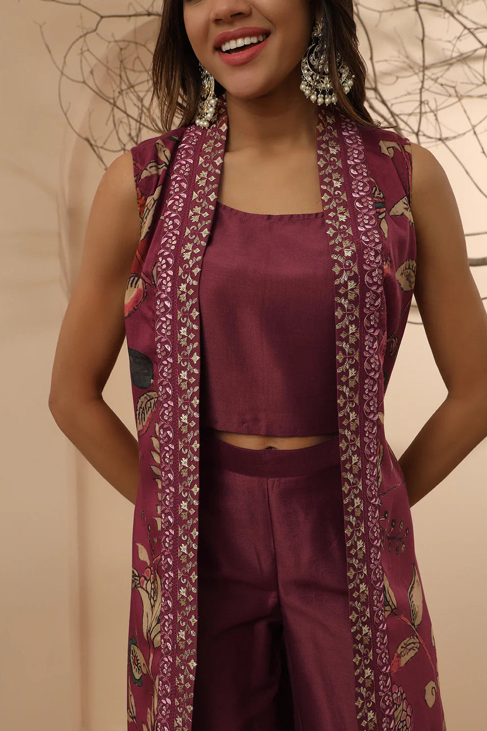 IRA- MAROON FUSION COORD SET