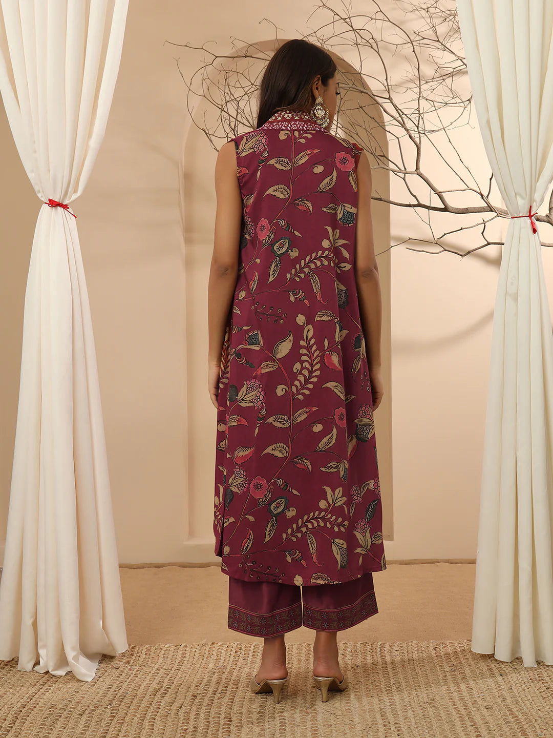 IRA- MAROON FUSION COORD SET