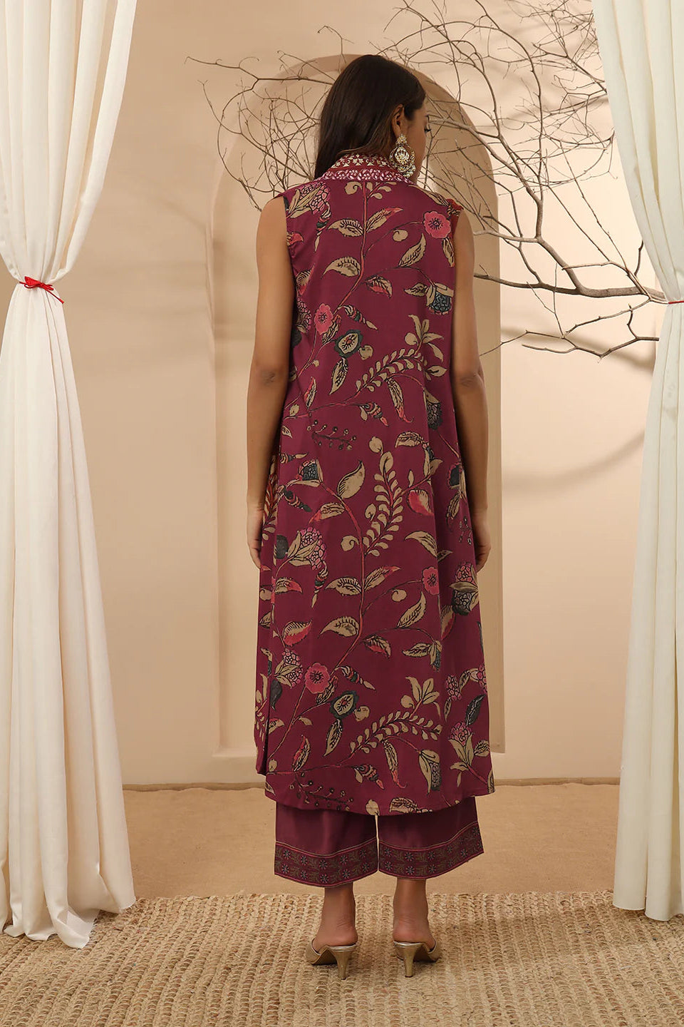 IRA- MAROON FUSION COORD SET